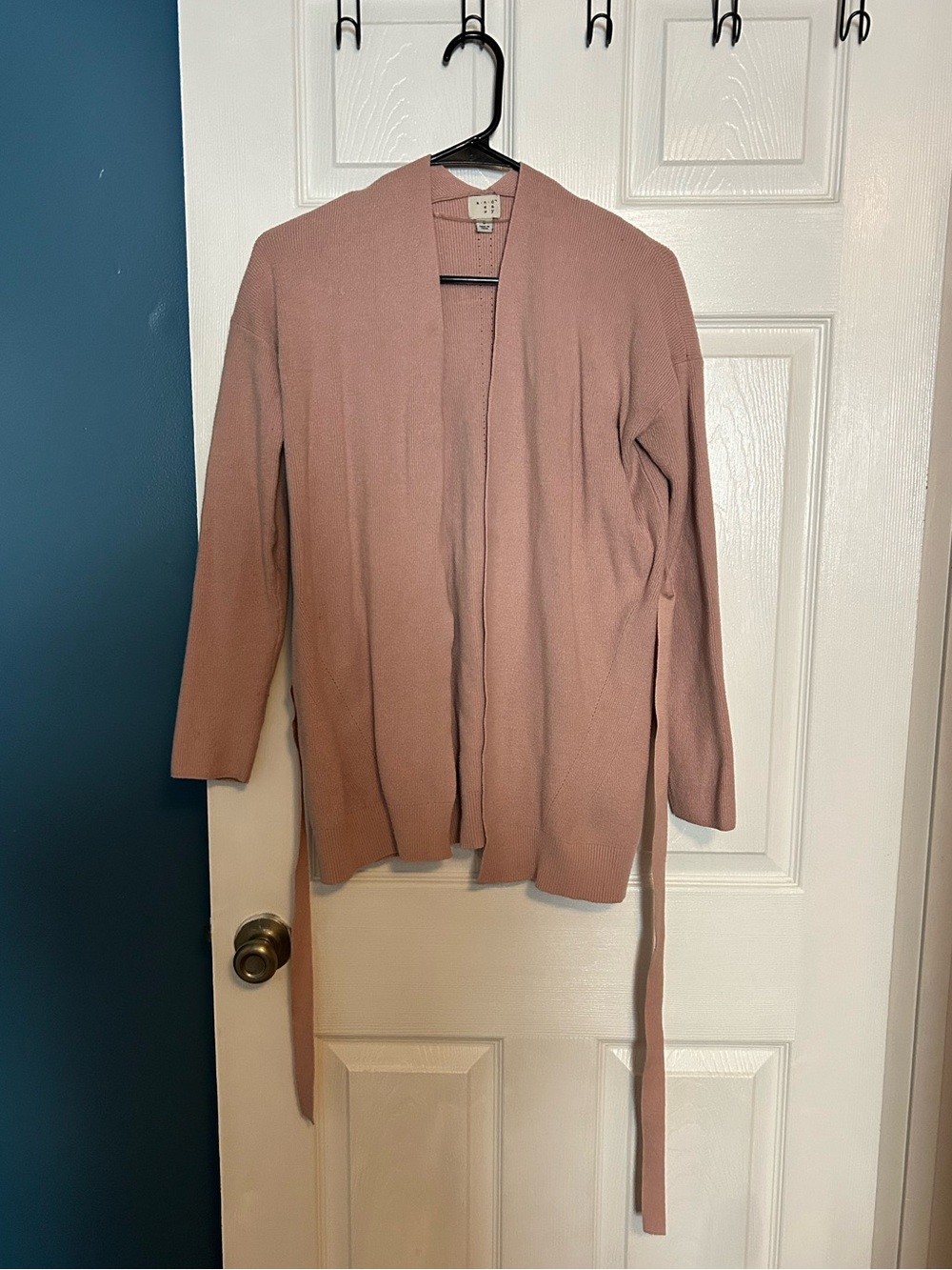 a new day Dusty Rose Open-Front Knit Cardigan with Self Tie